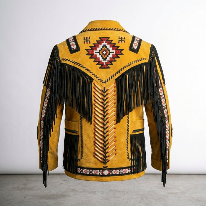 Men’s Native American Traditional Western Leather Jacket