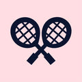 Men's Pink Polo Shirt with Multicolor Racket Design