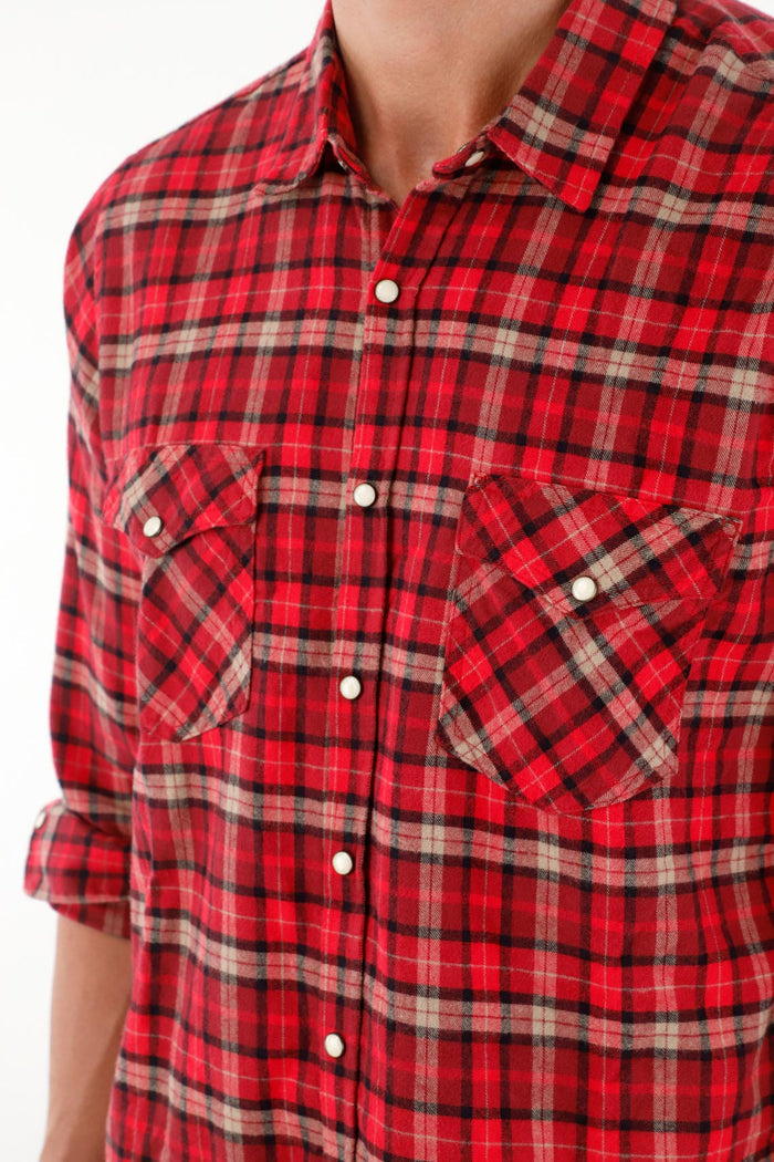 Men's Red Flannel Shirt