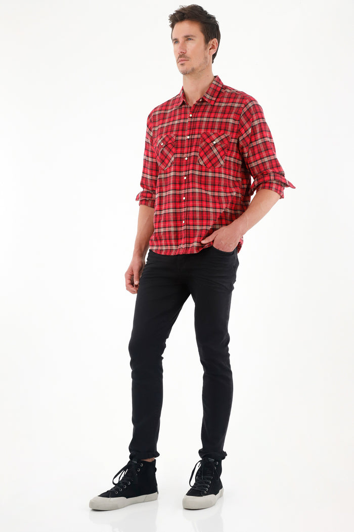 Men's Red Flannel Shirt