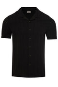 Men's Textured Stripe Collar Shirt