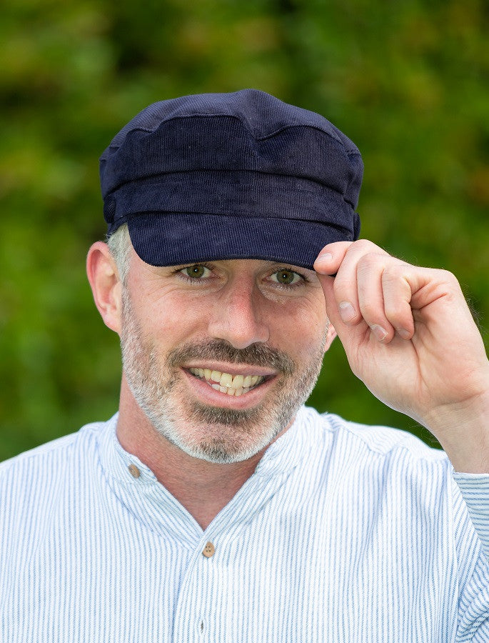 Wild Atlantic Skipper Cord Cap- Navy #color_navy