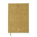 Metallic suede journal, olive green with embossed geometric cover design and ribbon bookmark