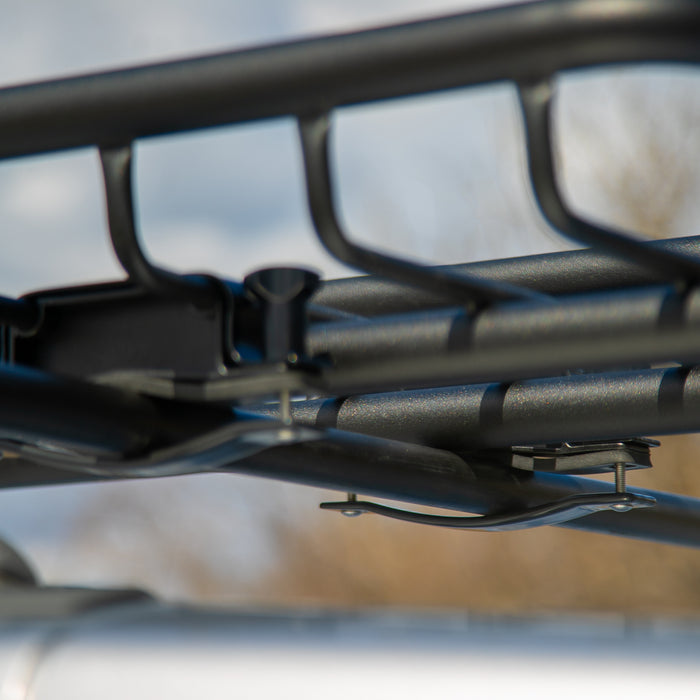 Saris MHS Cargo Roof Attachment — loaded with luggage on roof of vehicle