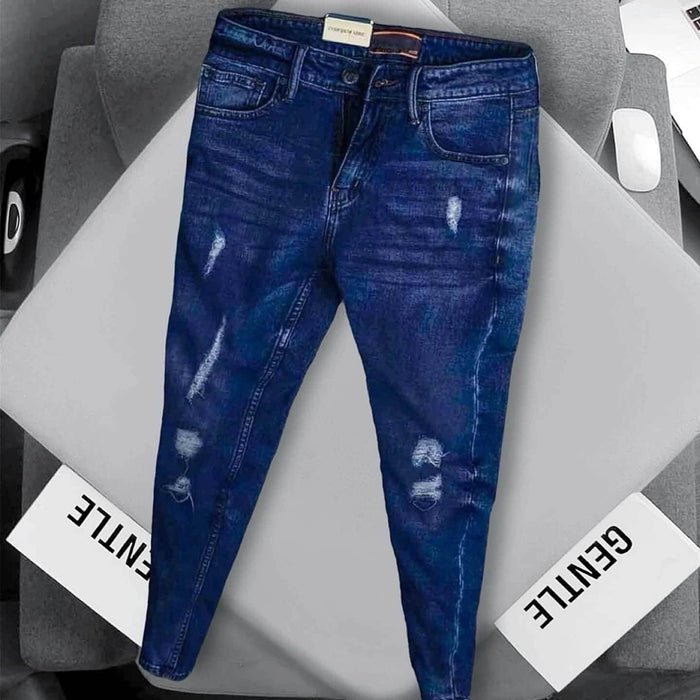 Mid Blue Ripped Jeans -DEPA.0748 - Dubai Offers Today