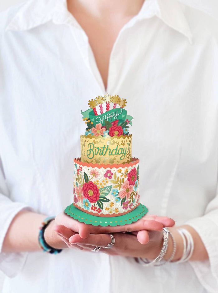 Mini Blooming Birthday Cake (10 Mini Pop-up Greeting Cards) FreshCut Paper LLC