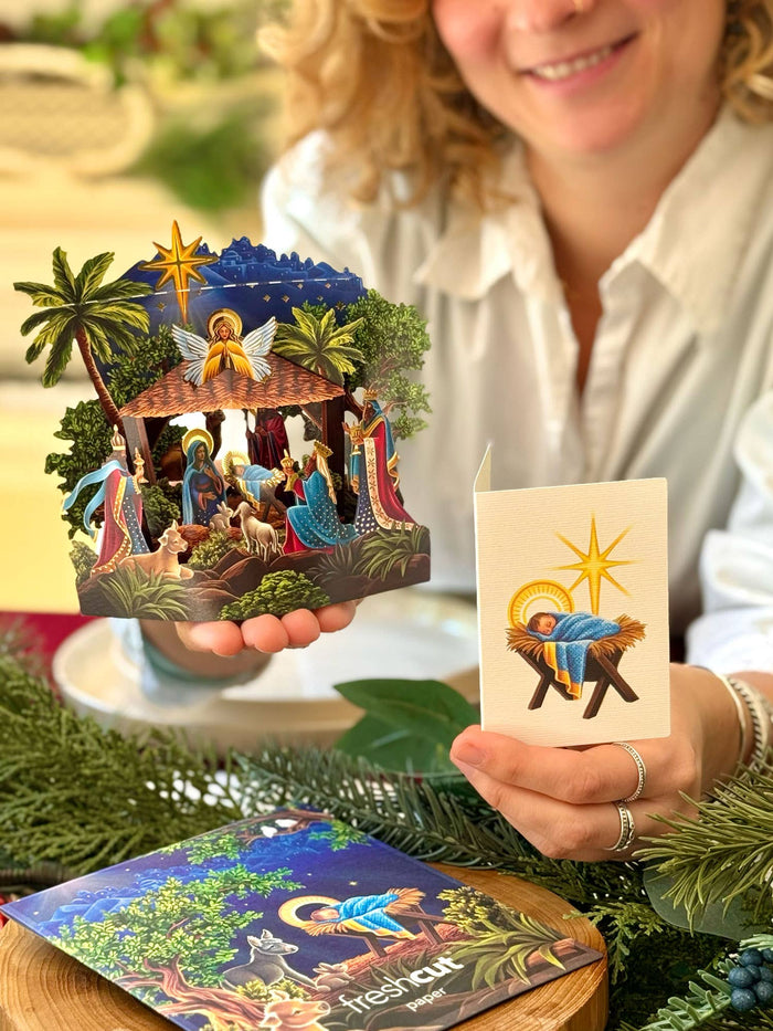 Mini Nativity (10 Mini Pop-up Greeting Cards) FreshCut Paper LLC