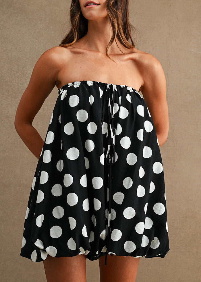 Minna Dot Bubble Romper - Black