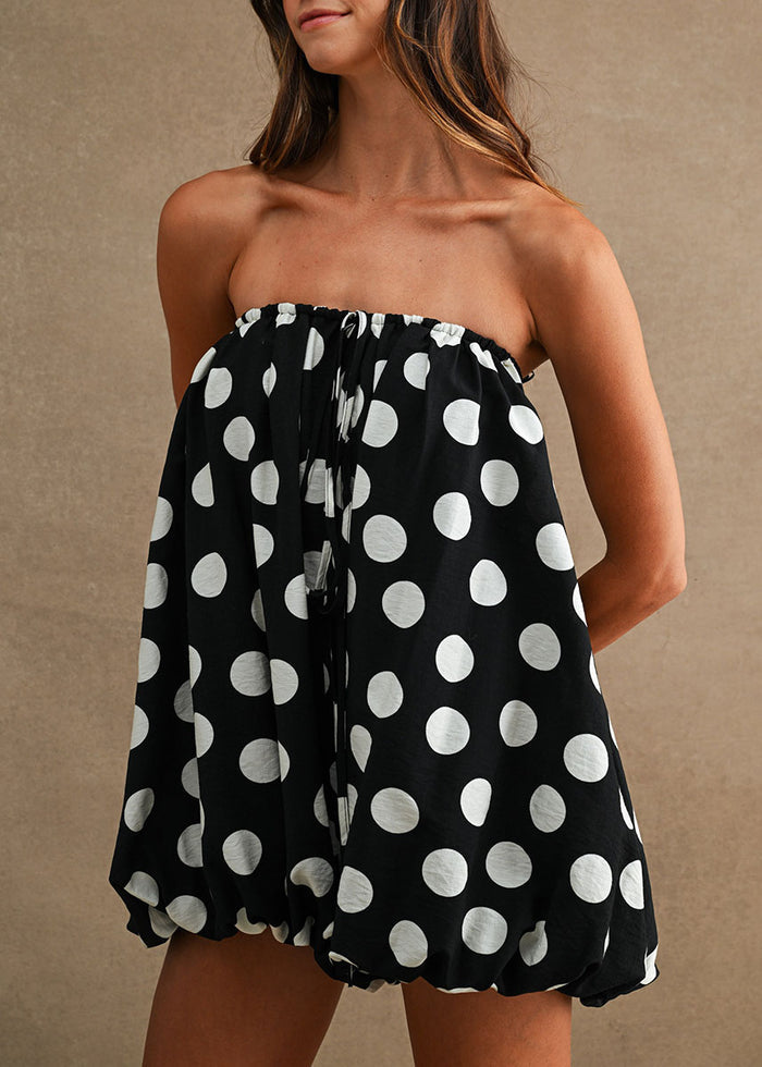 Minna Dot Bubble Romper - Black
