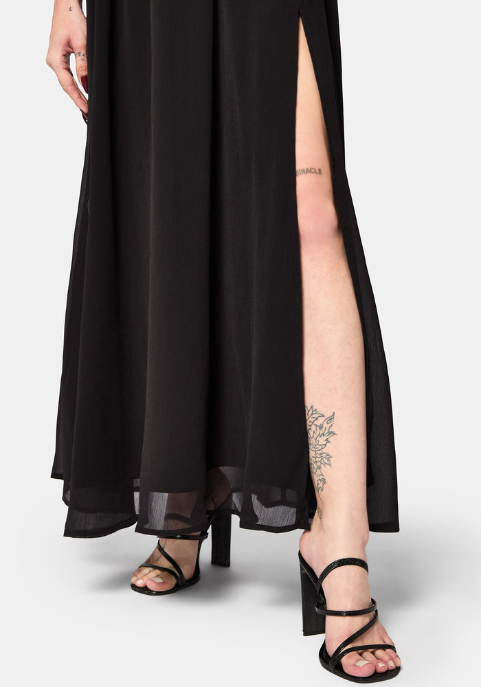 Mircalla Shirred Bardot Maxi Dress