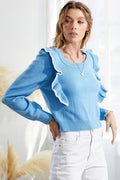 Mitzi Ruffle Sweater - SexyModest Boutique