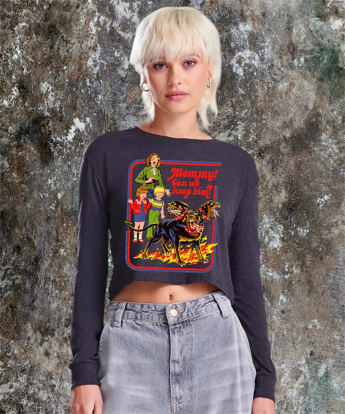 Mommy can we keep him? Cropped tee🖤 Claxton Creations GB