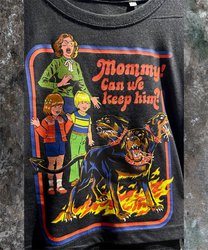 Mommy can we keep him? Cropped tee🖤 Claxton Creations GB
