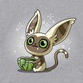 Classic Cotton T-shirt_TeeTurtle heather gray Momo's Cactus Juice Classic Cotton T-shirt featuring Momo from Avatar: The Last Airbender, holding a cactus cup with something dripping down the side. He is drooling and looks dazed.