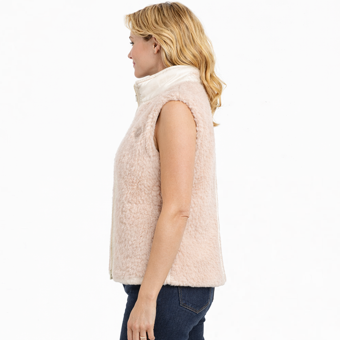 Moncler Tournel Beige Teddy Padded Vest – Women’s Luxury Gilet