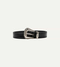Monitaly Extended 1" Black Leather Belt