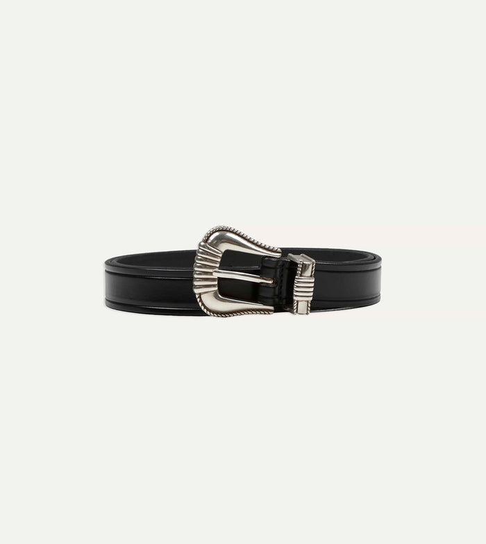 Monitaly Extended 1" Black Leather Belt
