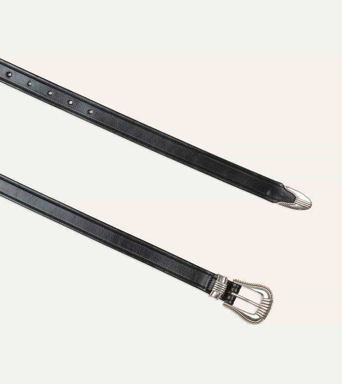 Monitaly Extended 1" Black Leather Belt