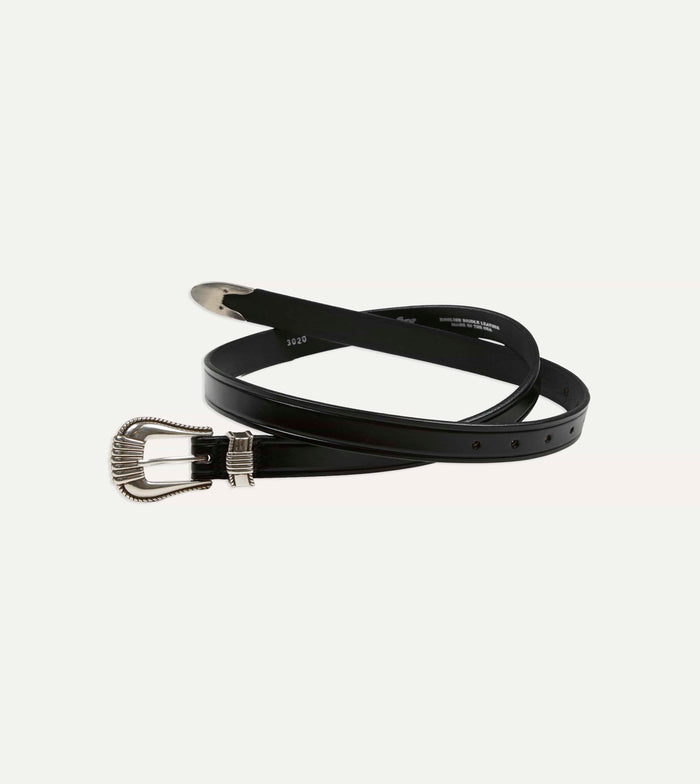 Monitaly Extended 1" Black Leather Belt