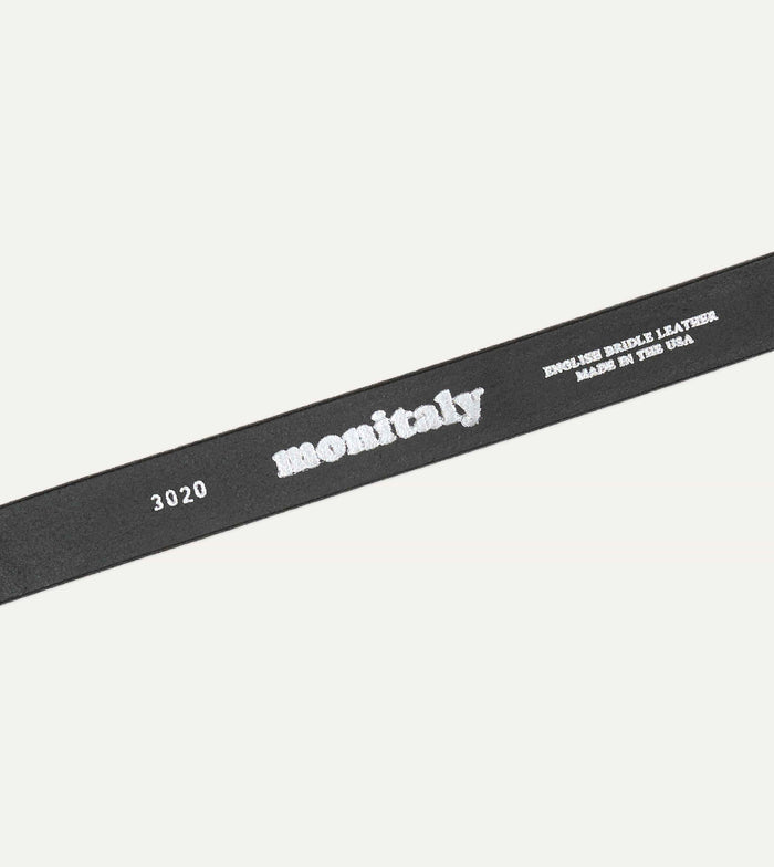 Monitaly Extended 1" Black Leather Belt