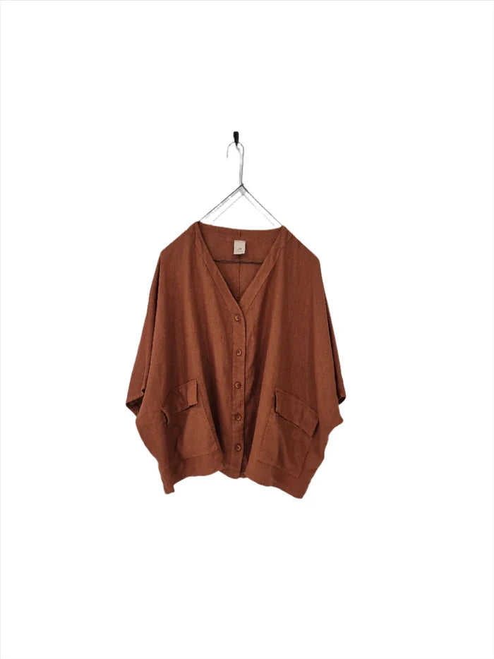 Montaigne - Brigitte Linen Button Up Top