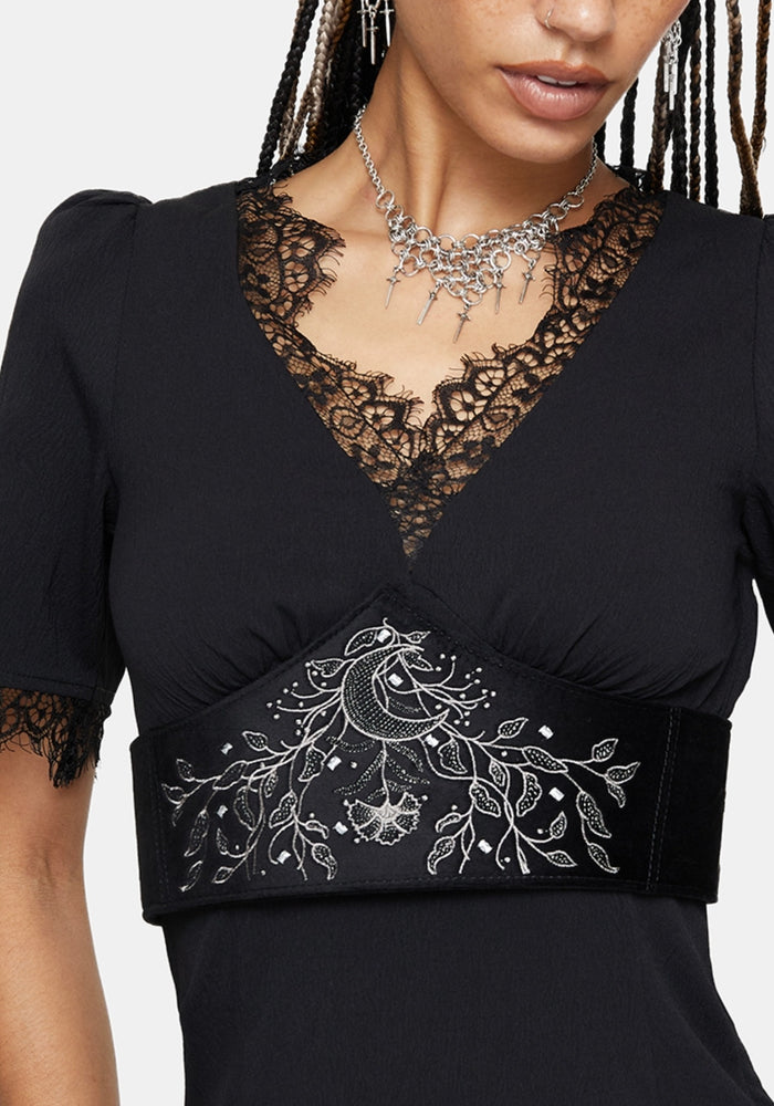 Morrigan Star Crossed Embroidered Waist Belt