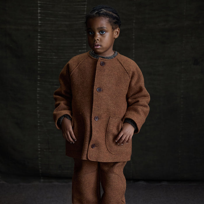 Mountain Kids Jacket - Boiled Merino Wool - Auburn
