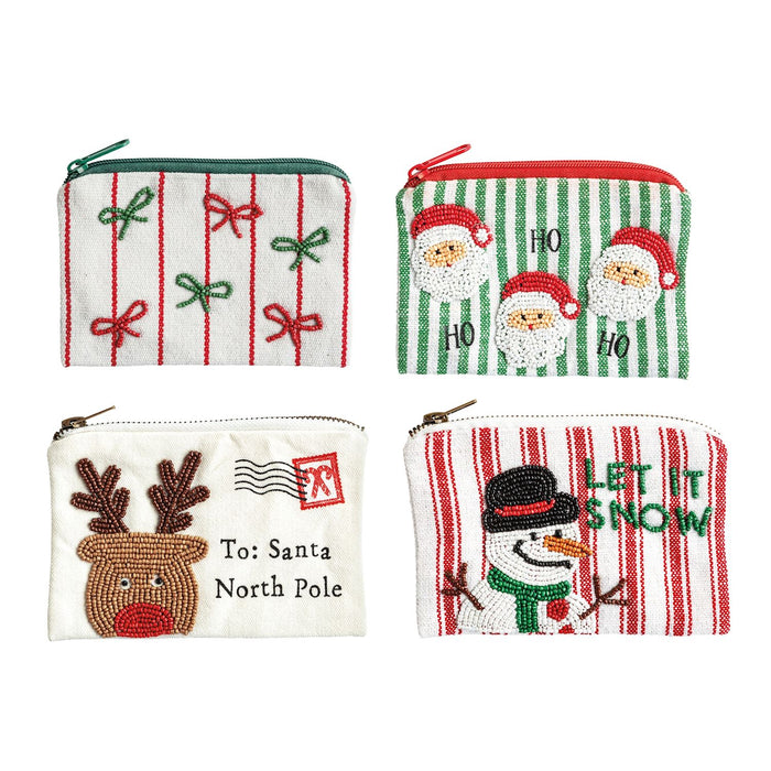 Mudpie- Beaded Christmas Pouches #41180045
