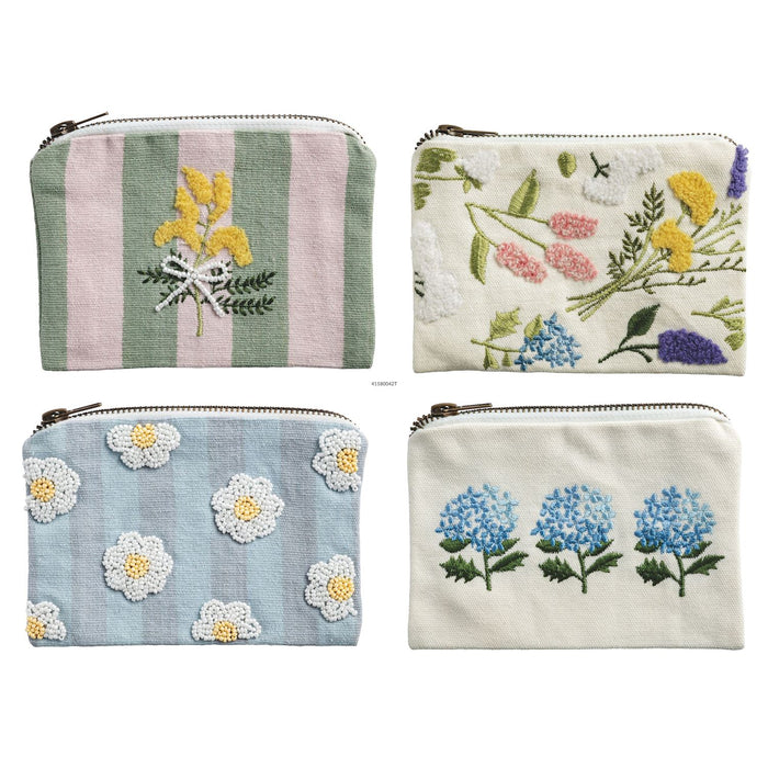 Mudpie- Floral Bead & Embroidery Zipper Pouches  #41180042