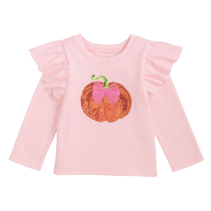 Mudpie- Pink Sparkle Pumpkin Tee #15100329