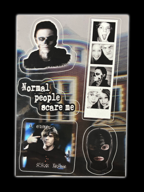 "murd3r house" 5 sticker sheet