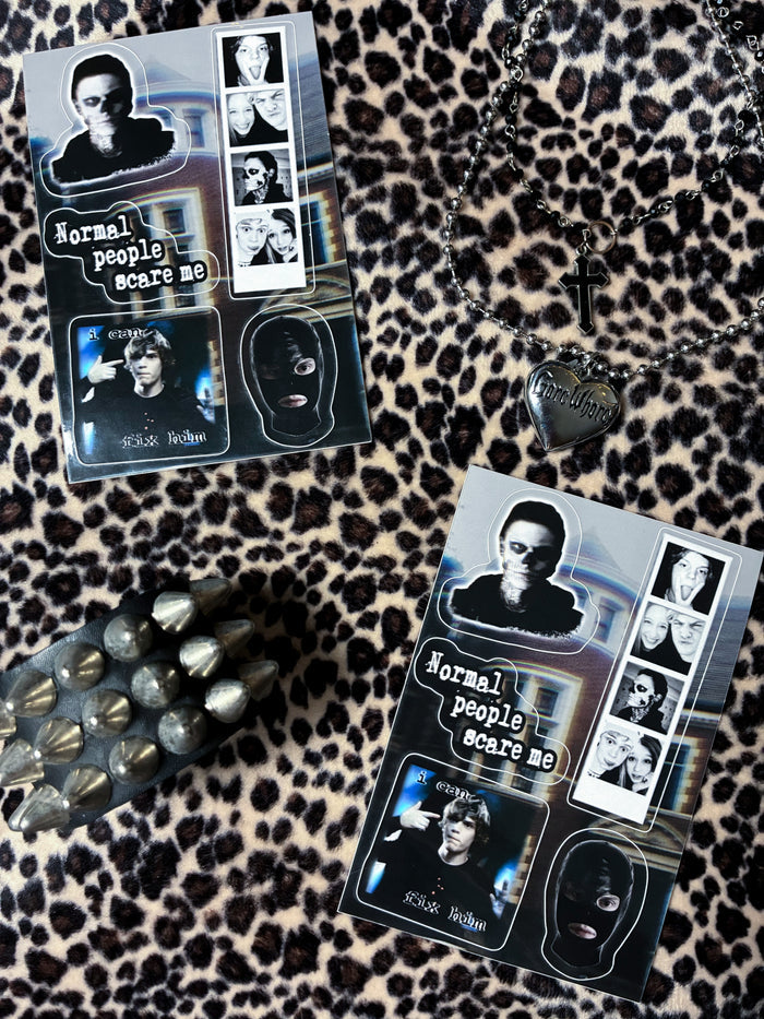 "murd3r house" 5 sticker sheet