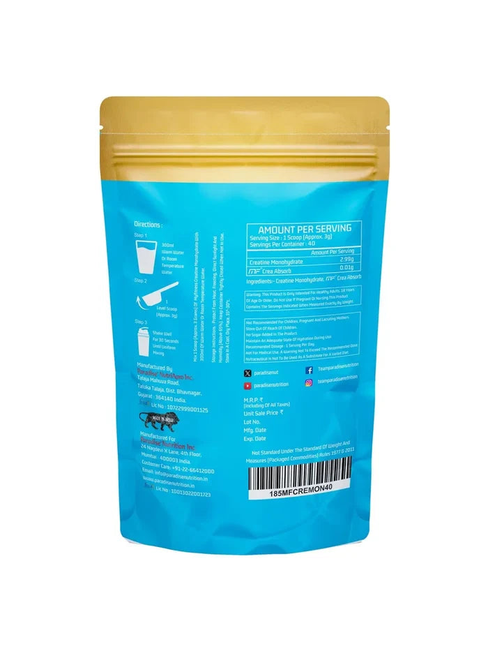 MYFITNESS 100% Micronized Creatine Monohydrate Unflavoured 360g (Pack of 3)