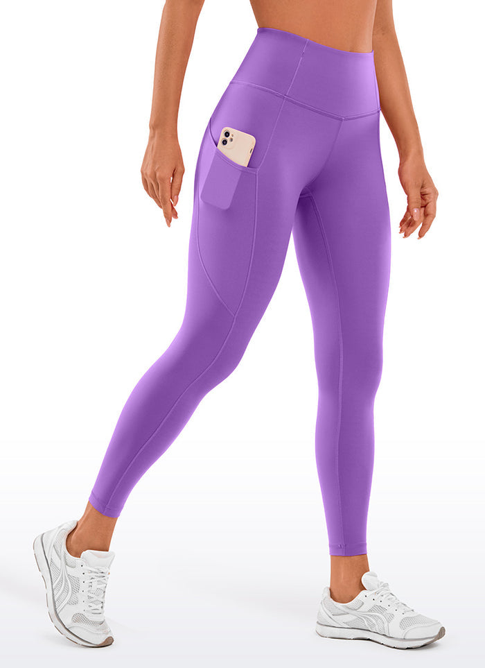 CRZ YOGA Women's Yoga Train High Rise Nakedfeel Pocket Leggings 25'' Royal Lilac