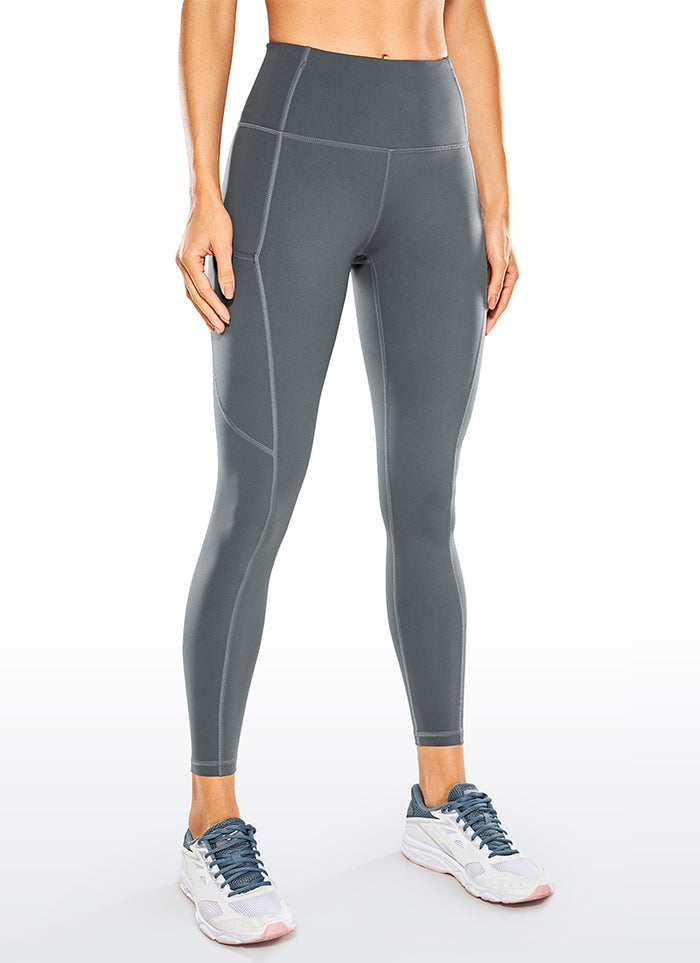 CRZ YOGA Women's Yoga Train High Rise Nakedfeel Pocket Leggings 25'' Dark Carbon