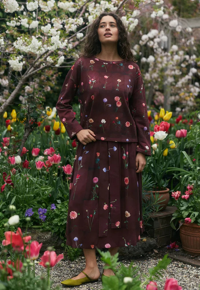 Nancybird - Porcelain Tie Skirt - Bloom Tile - W26-A23BT