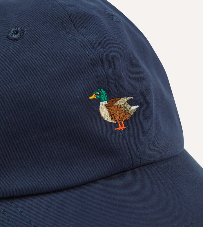 Navy Duck Emblem Cotton Baseball Cap