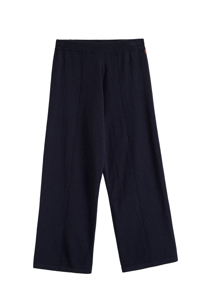 Navy pants on a white background