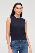 Navy Wool-Cashmere Tank