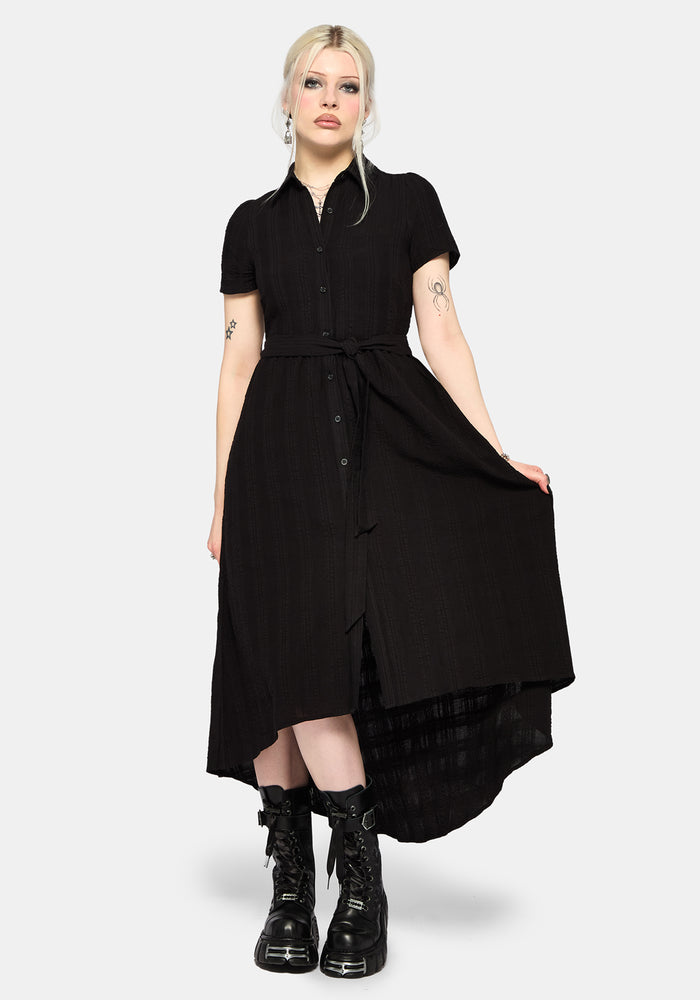 Nephra Tie Waist Midi Shirt Dress UK 6