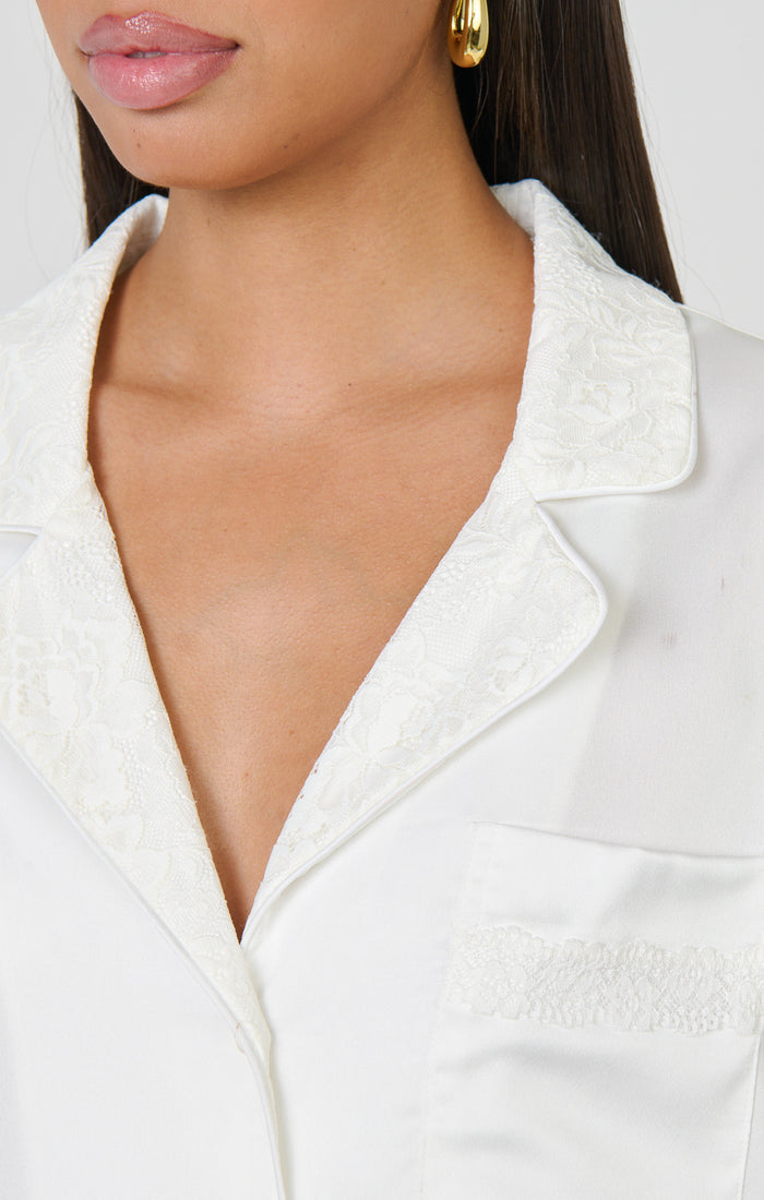 New Beginning PJ Set ~ Ivory Luxe Satin