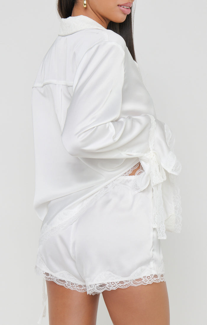 New Beginning PJ Set ~ Ivory Luxe Satin