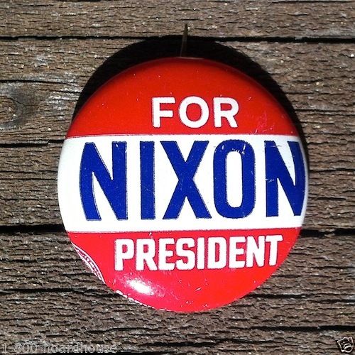 NIXON FOR PRESIDENT Political Campaign Pinback Pin 1960s
