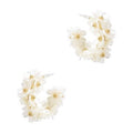 Noel White Resin Flower Hoop Earrings, White and Gold Meghan Browne Accessories