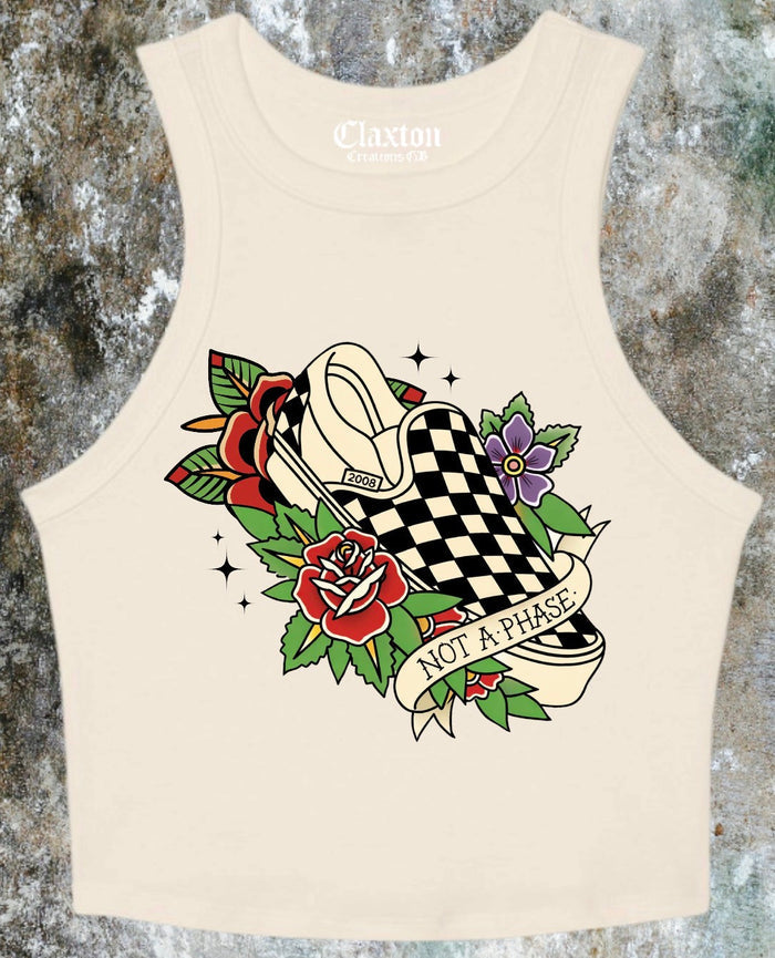 Not a Phase Crop Tank Tee🖤 Claxton Creations GB