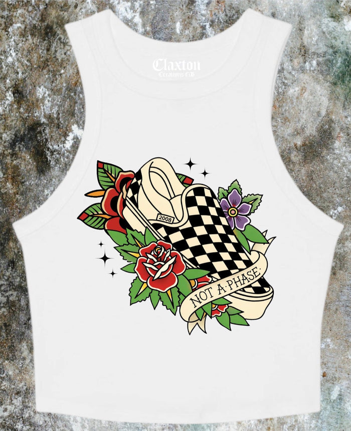 Not a Phase Crop Tank Tee🖤 Claxton Creations GB