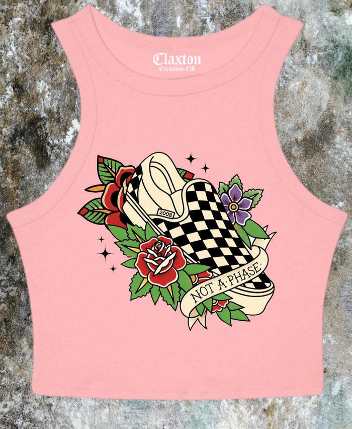 Not a Phase Crop Tank Tee🖤 Claxton Creations GB