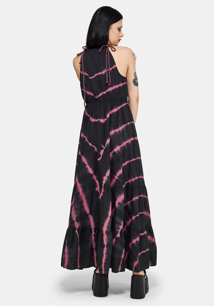 Noxielle Tie Dye Halter Neck Racer Maxi Dress