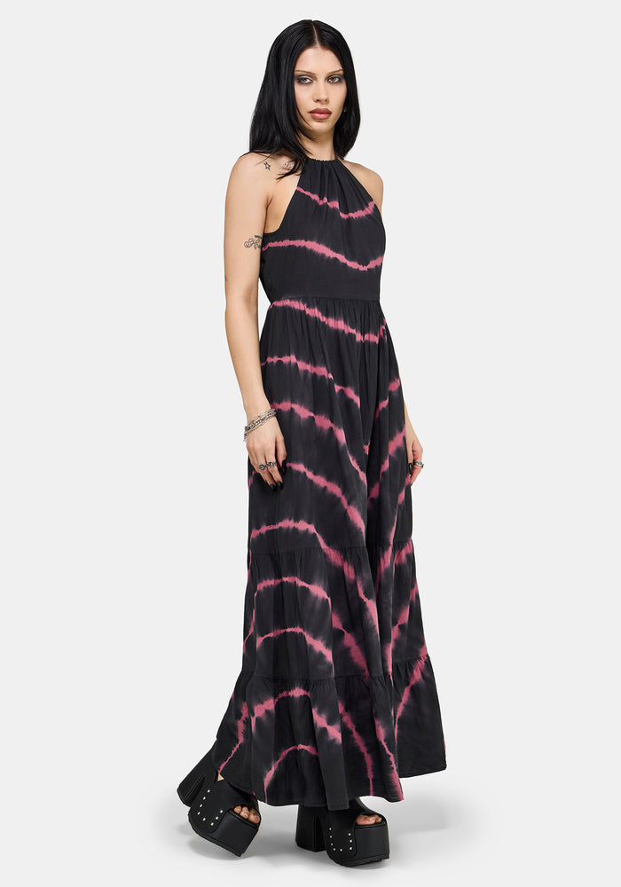 Noxielle Tie Dye Halter Neck Racer Maxi Dress