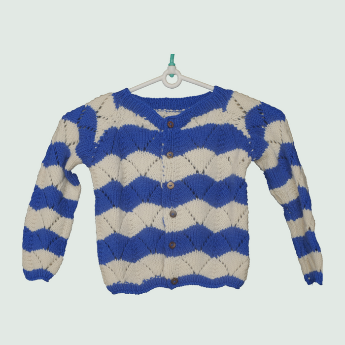 Ocean waves - Woollen Cardigan I 100% Organic wool - Mojopanda Organic  Store